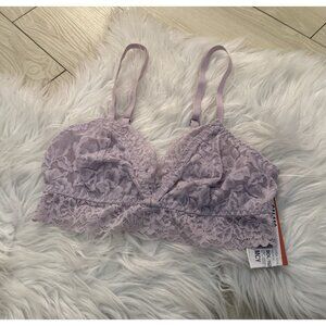 State of Day Womens Lace Bralette Bra Wire Free XS XSmall Purple New Nwt